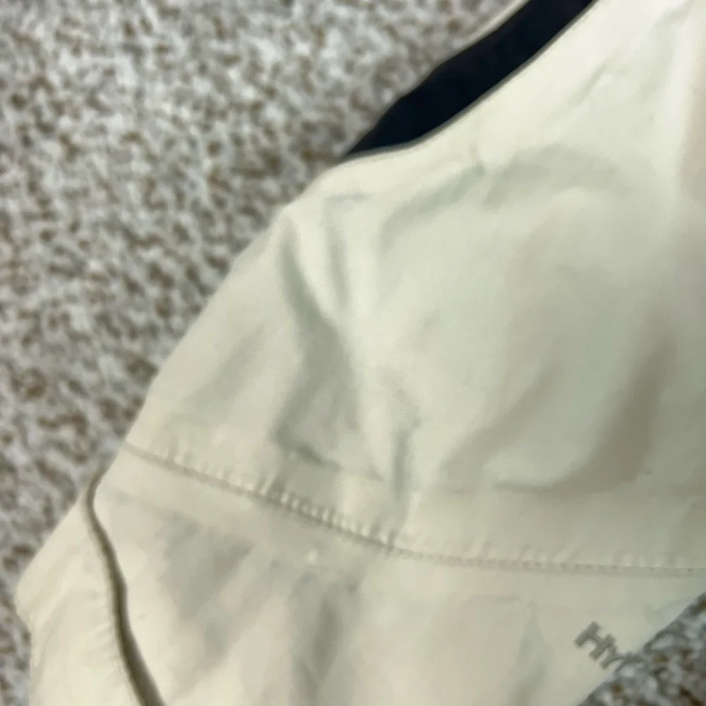 The North Face Jacket Girls Large Cream Black HyVent Rain Outdoor Waterproof